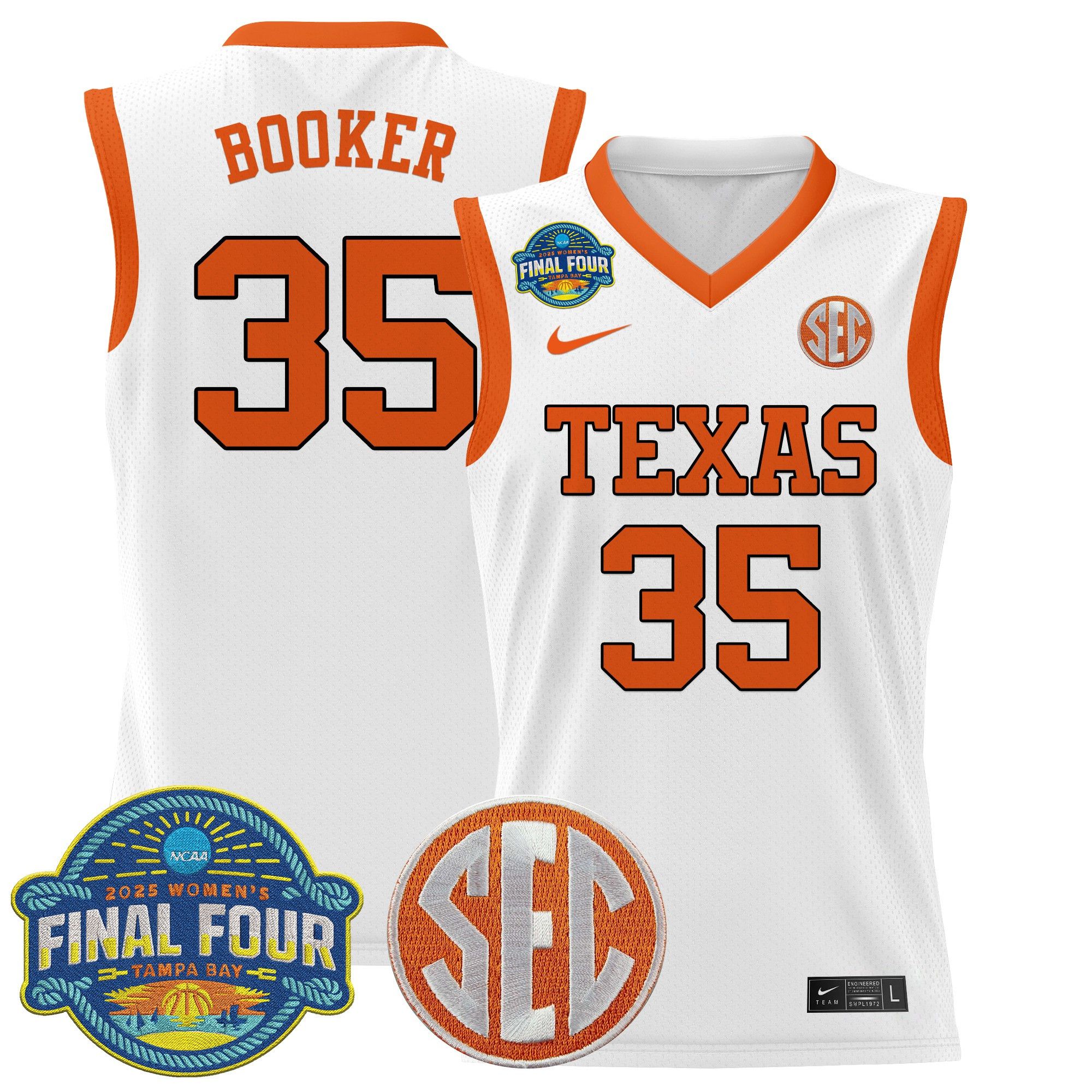 Men Texas Longhorns #35 Booker White Nike 2025 Final Four Patch Lightweight Basketball NCAA Jersey